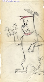 Production Drawing of Ruff and a horse from Hanna-Barbera (c.1960s)