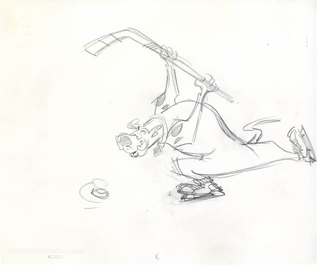 Original Publicity Drawing of Scooby Doo playing Hockey from Scooby Doo ...