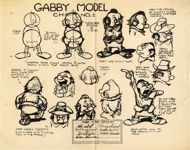 Original Production Photostat of Gabby from Gulliver's Travels (1939)