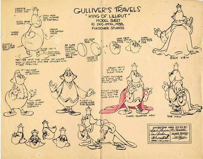 Original Production Photostat of King of Lilliput from Gulliver's ...