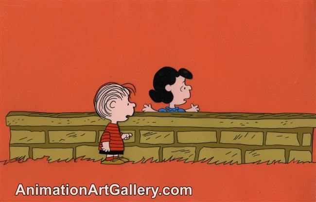 Production Cel Of Linus And Lucy Van Pelt From Peanuts C 1970s 1980s