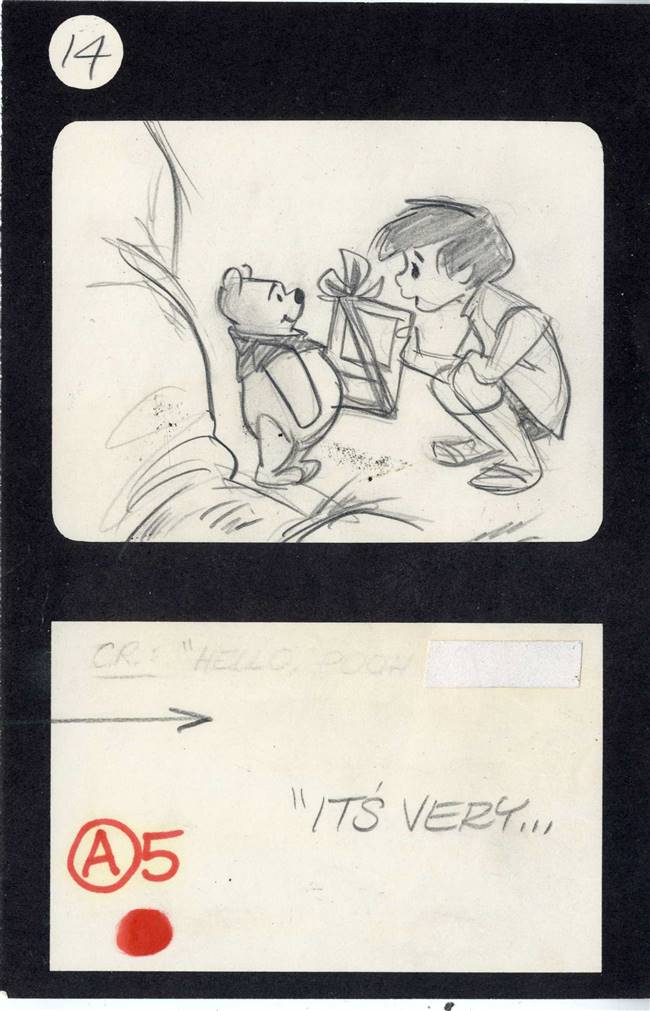 Original Storyboard of Christopher Robin and Winnie the Pooh from ...