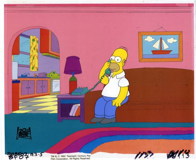 Original Production Cel of Homer Simpson from Saturdays of Thunder (1991)