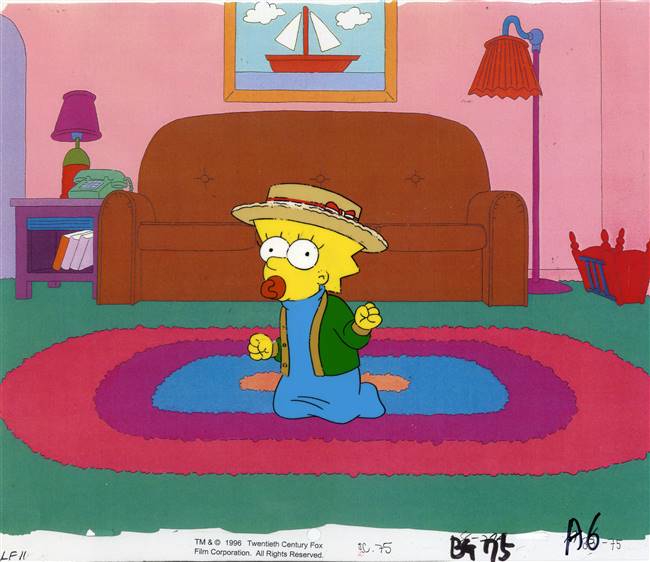 Original Production Cel Of Maggie Simpson From The Simpsons Spin Off Showcase 1997