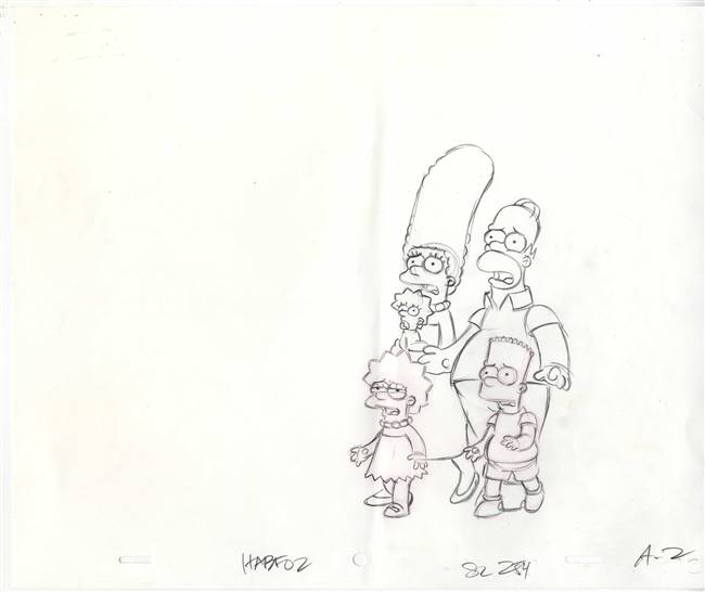 Original production drawing of The Simpson Family from The Italian Bob ...