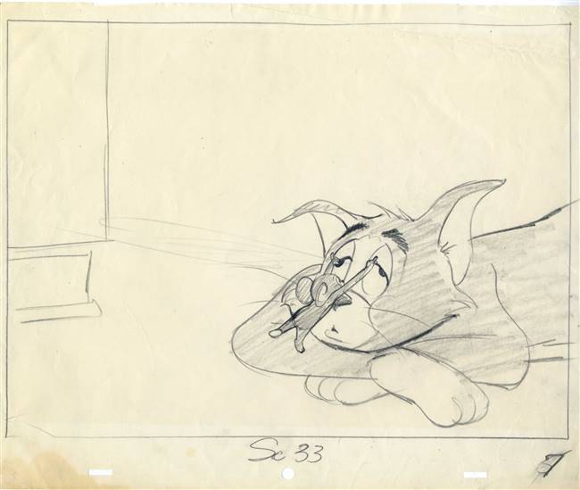 Original Production Drawing Of Tom And Jerry From Tom And Jerry 1940s 9070