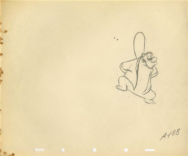 Original Production Drawing of Brer Bear from Song of the South (1946)