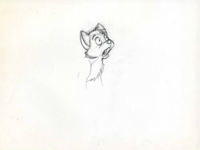 Original Production Drawing of Tod from The Fox and the Hound 1981