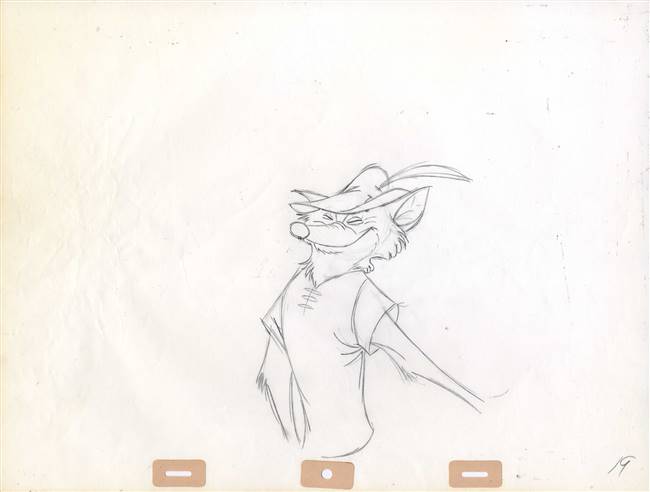 Original Production Drawing of Robin Hood from Robin Hood (1973)