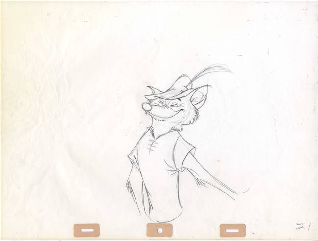 Original Production Drawing of Robin Hood from Robin Hood (1973)