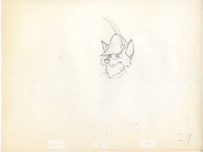 Original Production Drawing of Robin Hood from Robin Hood (1973)