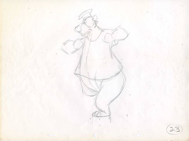 Original Production Drawing of Fisherman Bear from Bedknobs and ...