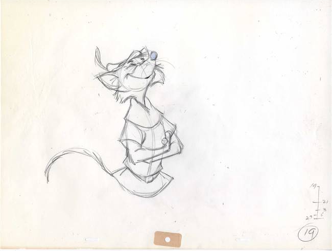 Original Production Drawing of Robin Hood from Robin Hood (1973)