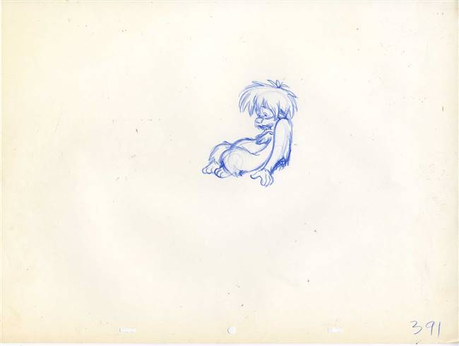 Original Production Drawing of Gurgi from Black Cauldron (1985)