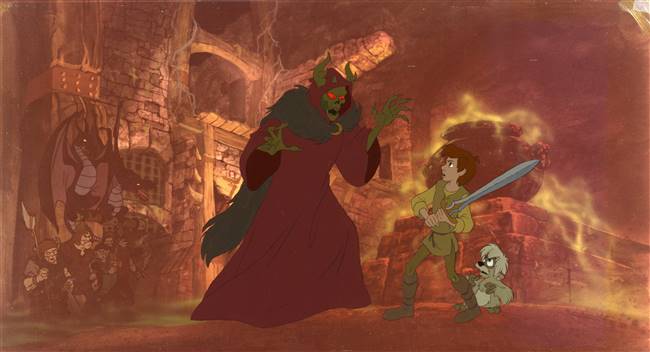 Limited Edition Cel of the Horned King, Gurgi, and Taran from Black ...